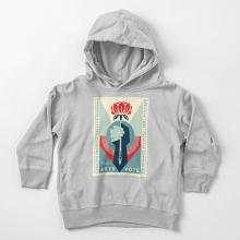 Children's grey hoodie featuring Shepard Fairey's artwork.
