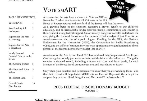 Cover of 2006 Congressional Arts Report Card