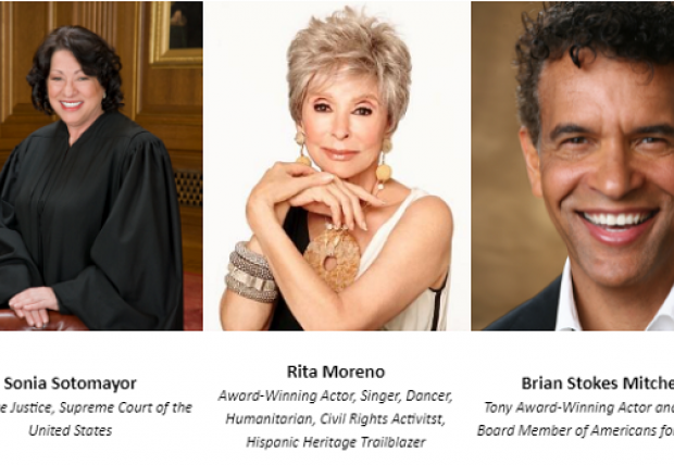 Justice Sonia Sotomayor, Rita Moreno, Brian Stokes Mitchell