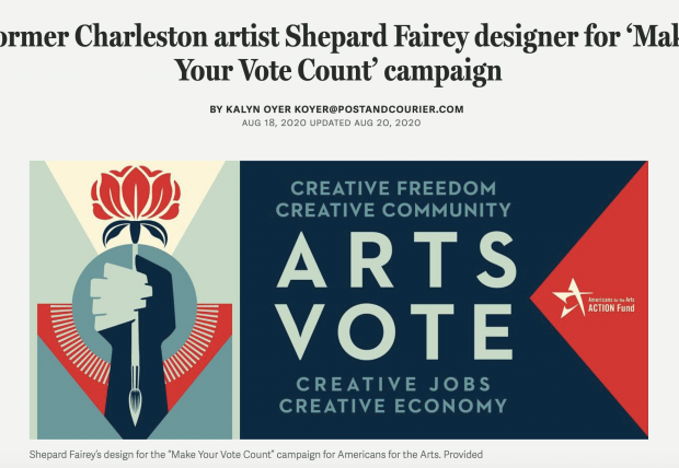 ArtsVote Article on Shepard Fairey Artwork in CharelstonScene